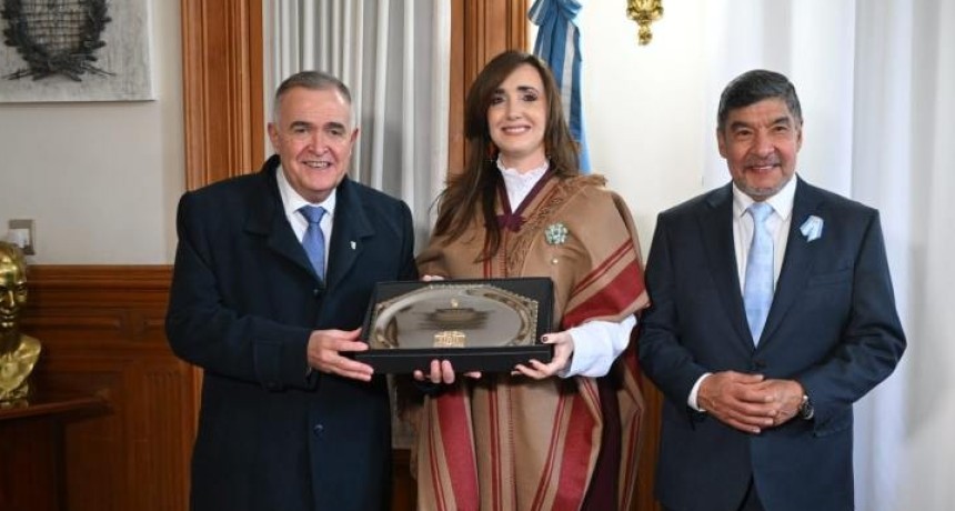9 de Julio: Jaldo recibi&oacute; a la vicepresidenta Victoria Villarruel en Casa de Gobierno