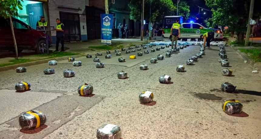 La Policía secuestró casi 150 kilos de marihuana en un allanamiento en Villa Luján