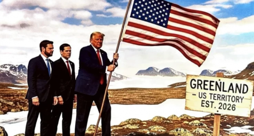 Trump publicó una imagen con la bandera de Estados Unidos en Groenlandia