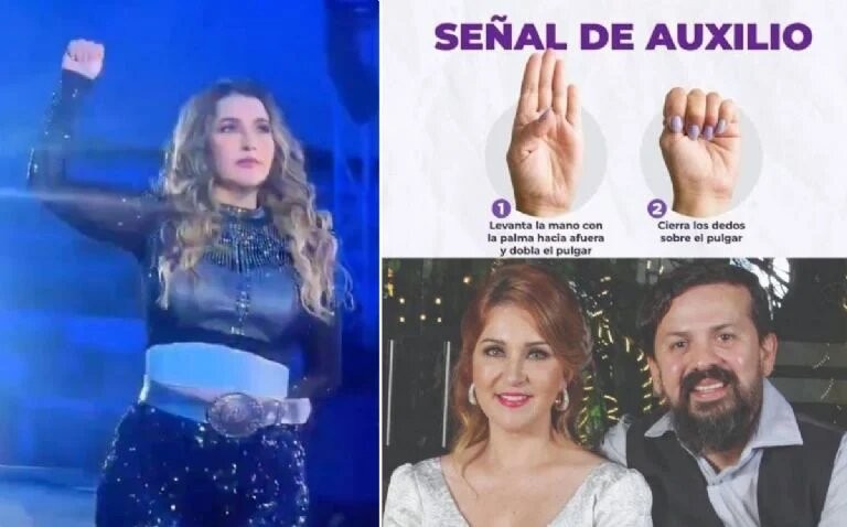 Violencia de género: Alicia Villarreal hizo la señal universal y pidió ayuda en pleno show