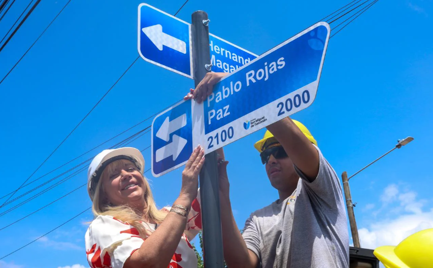 Rossana Chahla dejó habilitadas obras de pavimentación en el Barrio Santa Marta