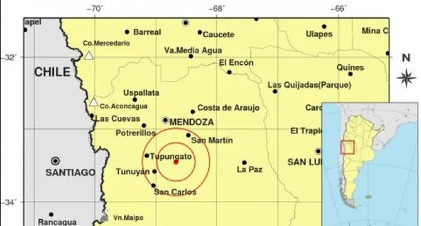 Temblor de magnitud 6,2 en Chile sacudió también en Mendoza