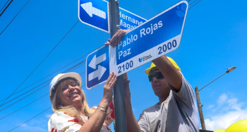 Rossana Chahla dejó habilitadas obras de pavimentación en el Barrio Santa Marta