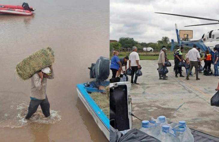 Asistencia por tierra, agua y aire para familias afectadas por inundaciones