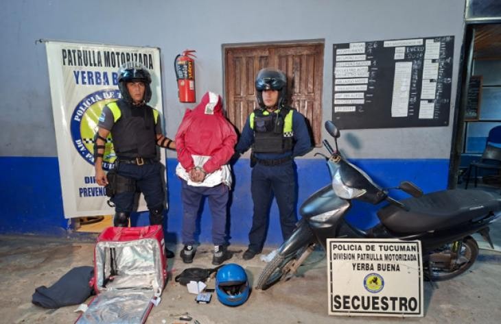 Atrapan a un "rompevidrio" camuflado de repartidor en Yerba Buena