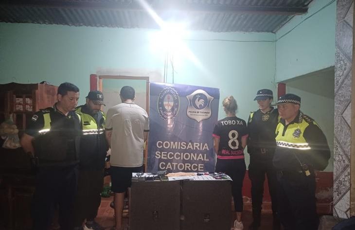 En allanamiento por robo secuestran drogas y aprehenden a dos personas