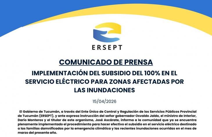 Ya est&aacute; disponible el subsidio del 100% en el servicio el&eacute;ctrico para zonas afectadas por inundaciones