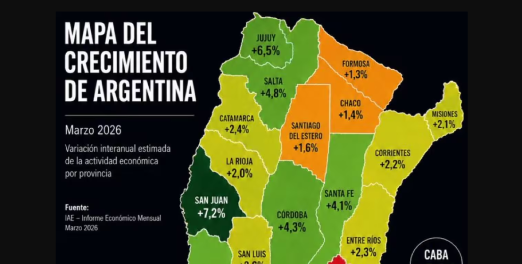 Sin Tucum&aacute;n ni Malvinas: el mapa que compartieron Milei y Caputo para celebrar el crecimiento en el pa&iacute;s