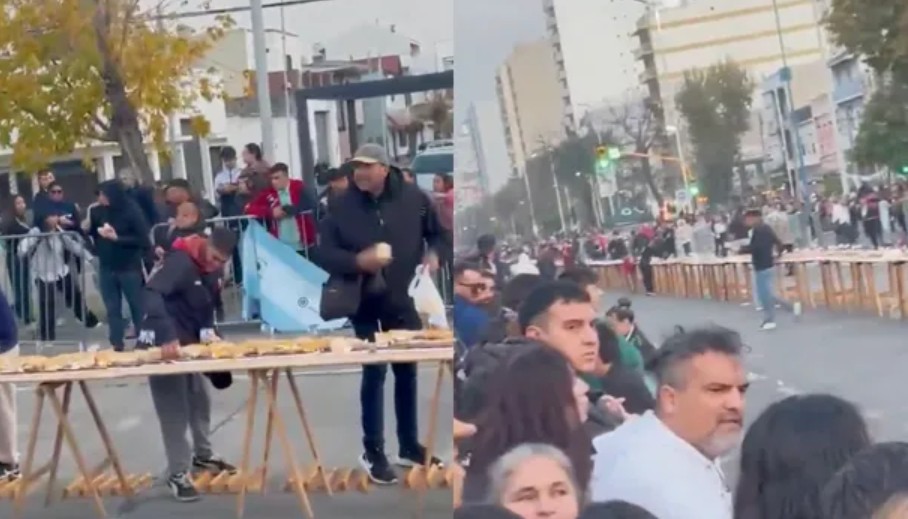 Serios disturbios en el evento del s&aacute;ndwich de matambre a la pizza m&aacute;s largo del mundo 