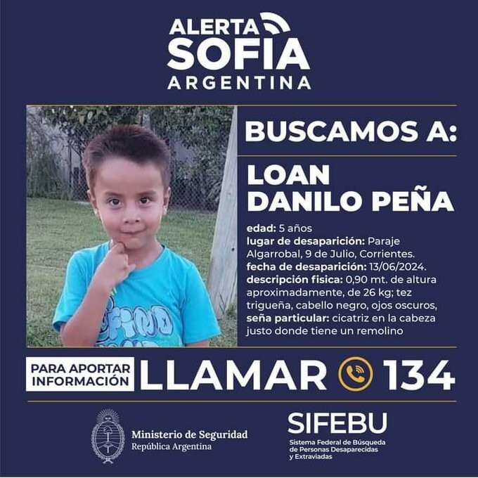 Activan la alerta Sofía por un niño de 5 años desaparecido en Corrientes