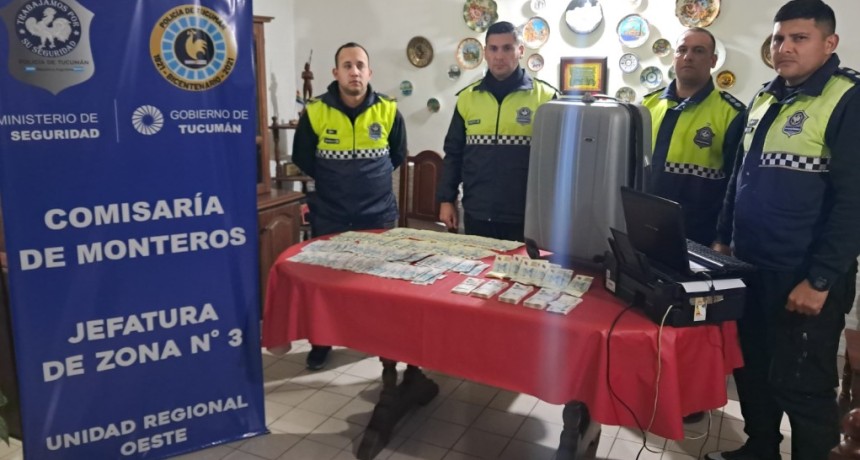 Una comerciante de Monteros recuper&oacute; una suma millonaria que le hab&iacute;an robado y la Polic&iacute;a avanza en la investigaci&oacute;n