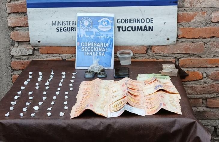 Incautan cocaína, marihuana y dinero en barrio Sur