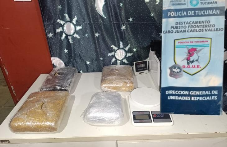 Un riojano fue detenido en Cabo Vallejo con cuatro panes de marihuana