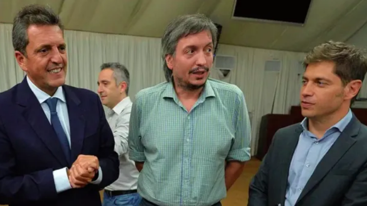 Axel Kicillof, Máximo Kirchner y Sergio Massa se unieron en la alianza, 