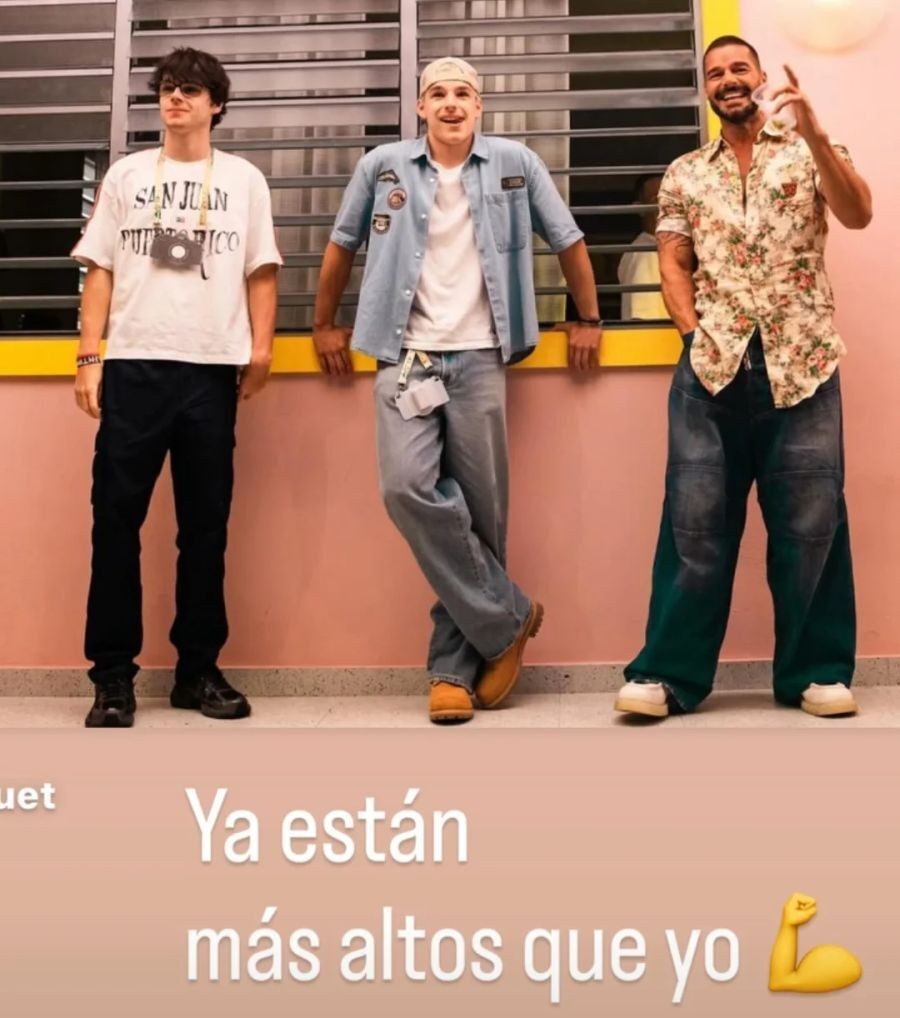 Ricky Martin posó orgulloso junto a sus hijos mellizos de 16 años 