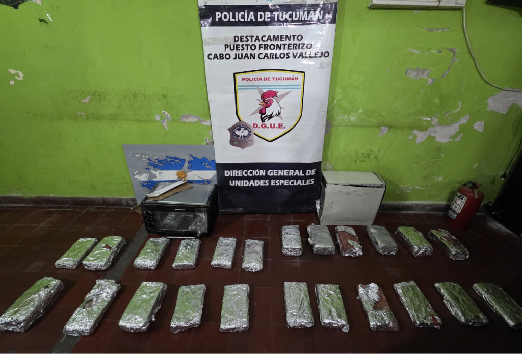 Incautan 17 kilos de marihuana ocultos en electrodomésticos