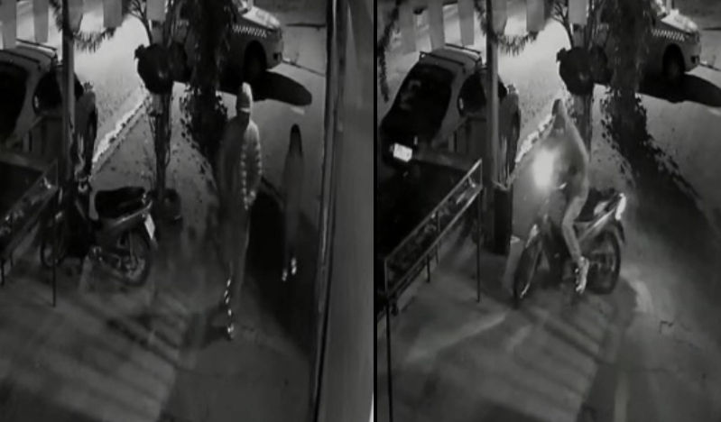 Estaba con su hijastra menor de edad y robó una moto desde la vereda de una sandwichería