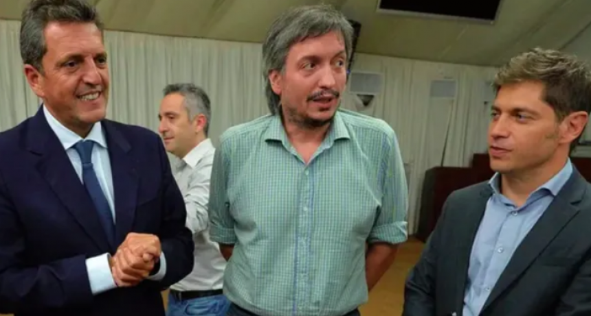 Axel Kicillof, Máximo Kirchner y Sergio Massa se unieron en la alianza, 