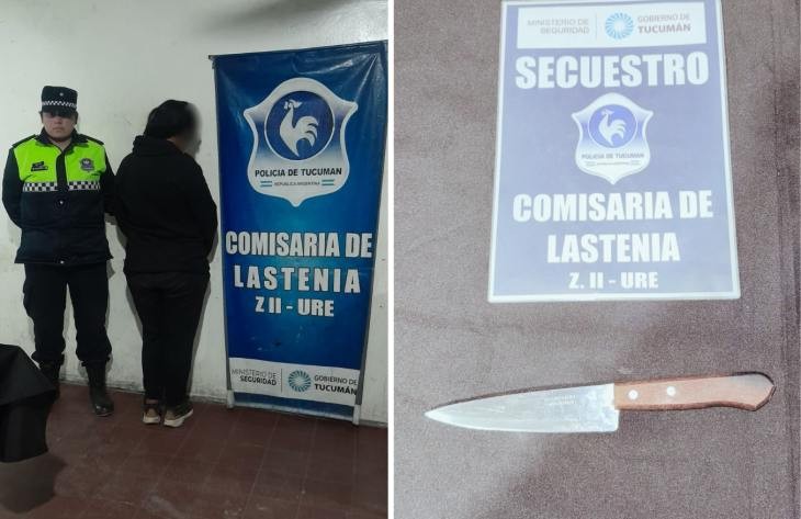 Fue aprehendida por herir a su pareja con un cuchillo
