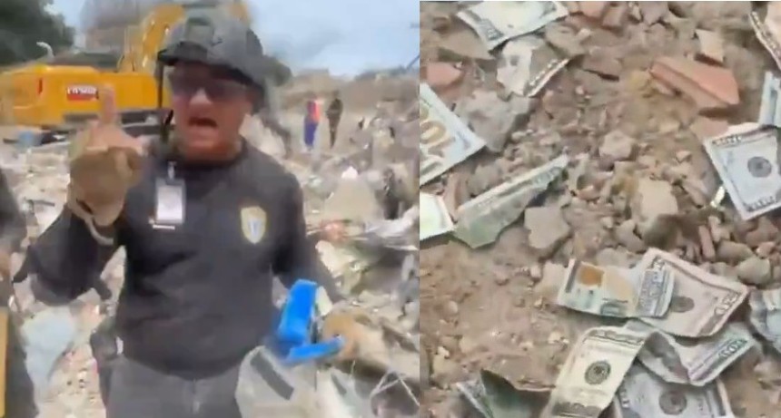 Cuatro polic&iacute;as fueron detenidos en Venezuela por quedarse con dinero hallado entre escombros