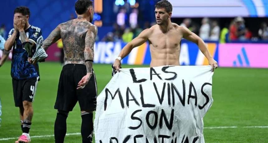 La Selecci&oacute;n Argentina despleg&oacute; su bandera: 