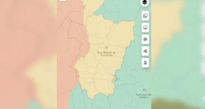 Tucum&aacute;n con alerta amarilla y naranja por viento Zonda en gran parte de la provincia