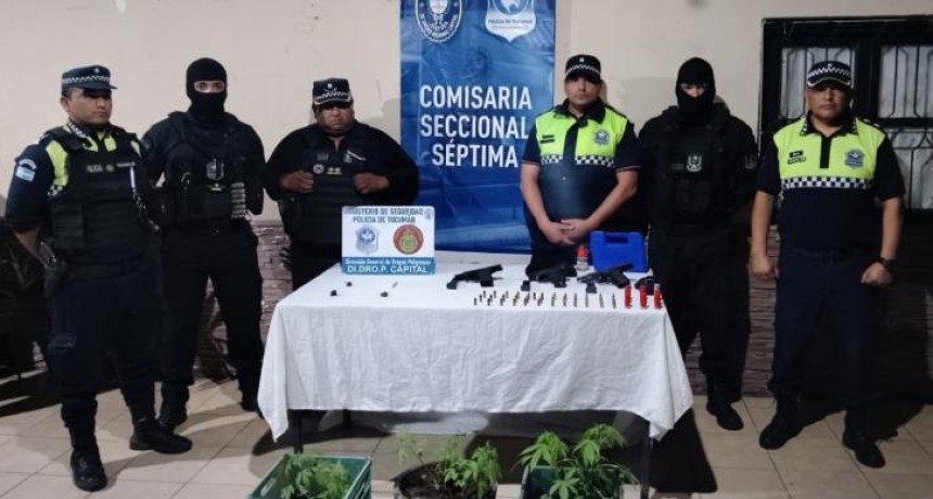 Incautaron armas, municiones y marihuana en un allanamiento en Capital 