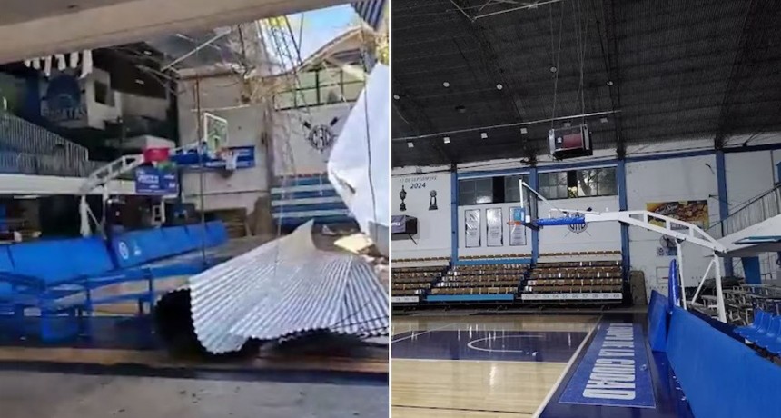 Se derrumbó el techo del estadio de básquet del club Regatas Corrientes 