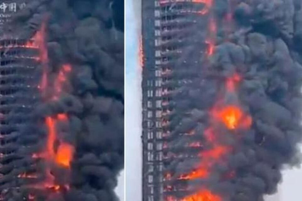 China: Incendio en un edificio de una importante empresa de telecomunicaciones