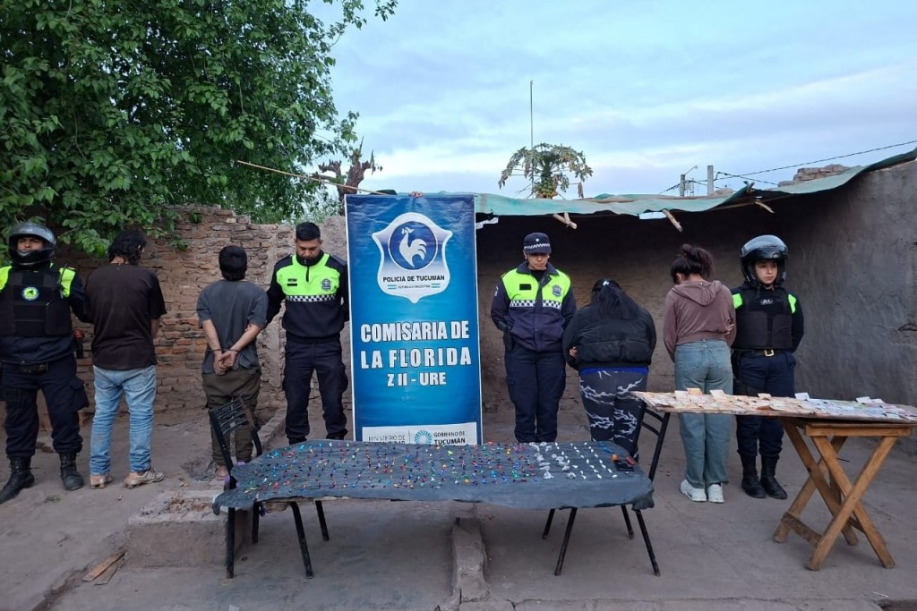 Cuatro aprehendidos y secuestros de estupefacientes en Alderetes