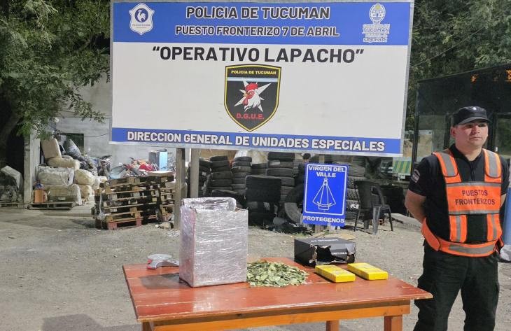 Secuestran dos “ladrillos” de cocaína en el Puesto Fronterizo 7 de Abril