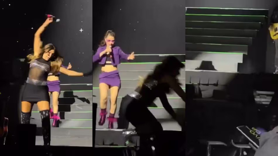 En el show de Erreway Catherine Fulop se cayó del escenario 