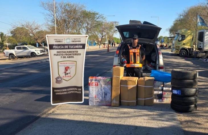 Frenan el ingreso de cubiertas y mercadería ilegales a la provincia