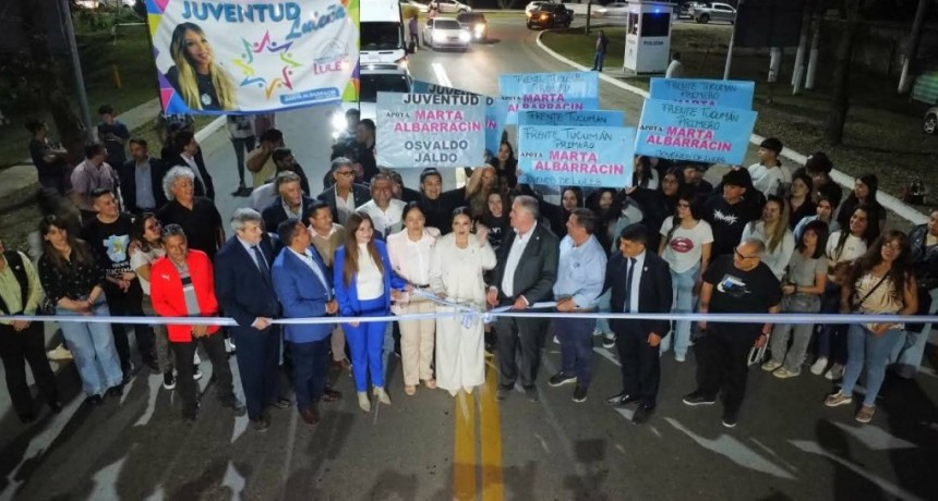 Jaldo inauguró obras de alumbrado público y pavimento en el departamento Lules