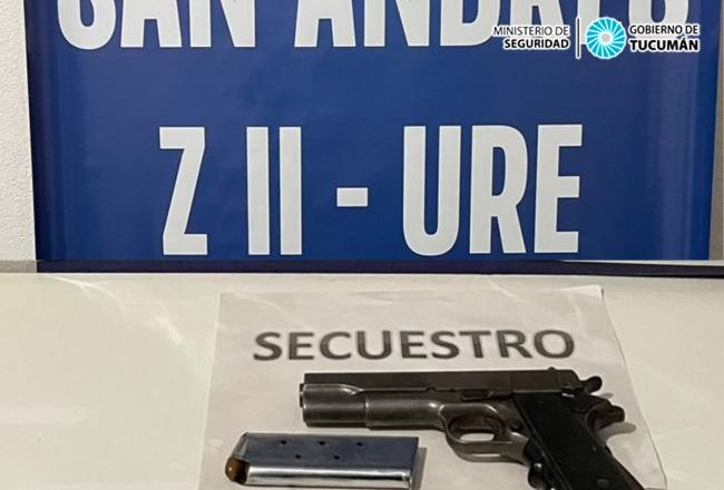 Secuestran un arma de fuego durante una medida judicial