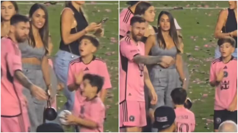 Messi reprendió a sus hijos por una pelea 