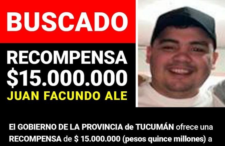 El Gobierno ofrece una recompensa de $15 millones quienes aporten dato sobre Facundo Ale