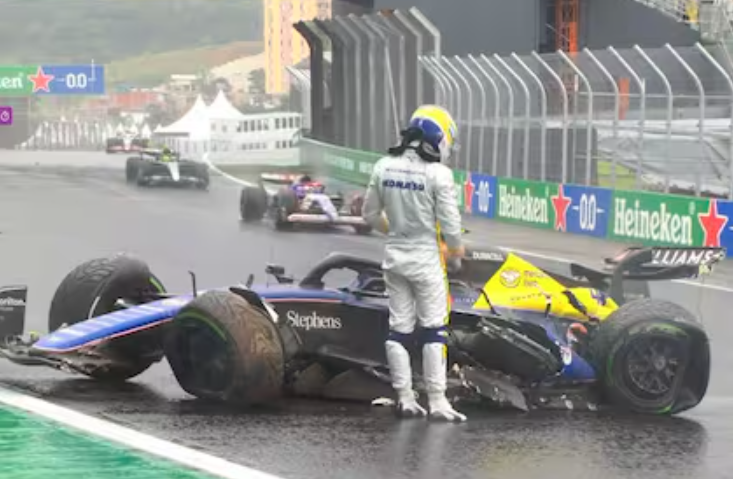 Franco Colapinto chocó quedó afuera del Gran Premio de Brasil