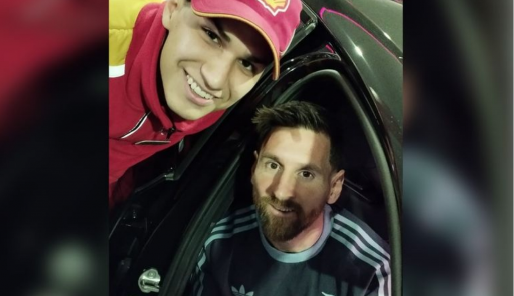 Tremenda sorpresa: un joven sampedrino se encontró con el mismísimo Lionel Messi