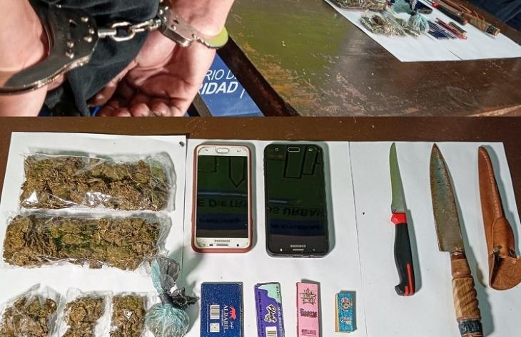 Atrapan a un joven que ofrecía marihuana en una plaza