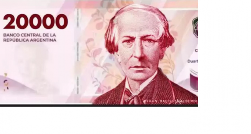 Ya circula el Billete de $20.000