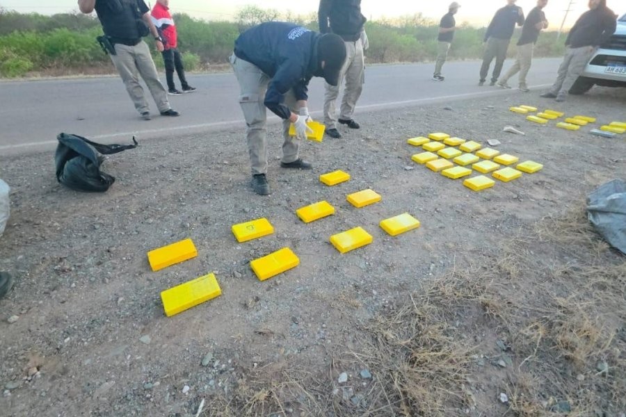 La policía confirmó  el secuestro de 45 ladrillos de cocaína. Hay un gendarme detenido