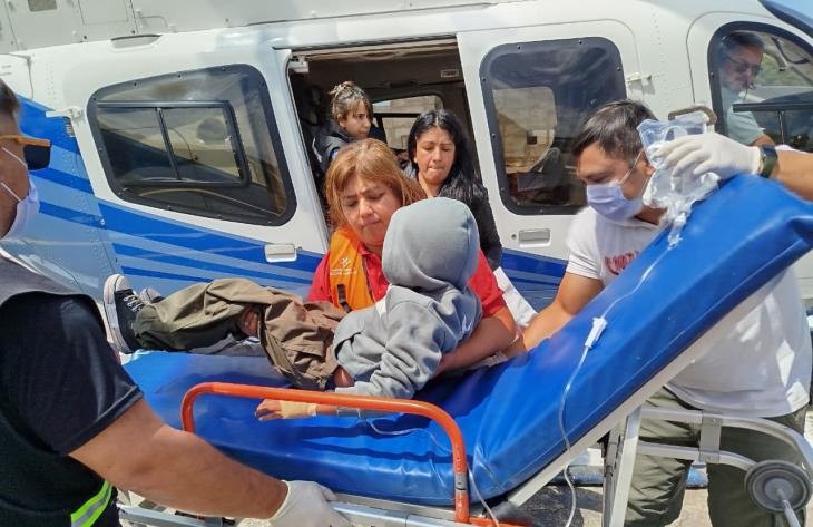 El helicóptero sanitario de la provincia trasladó a un paciente de alta montaña