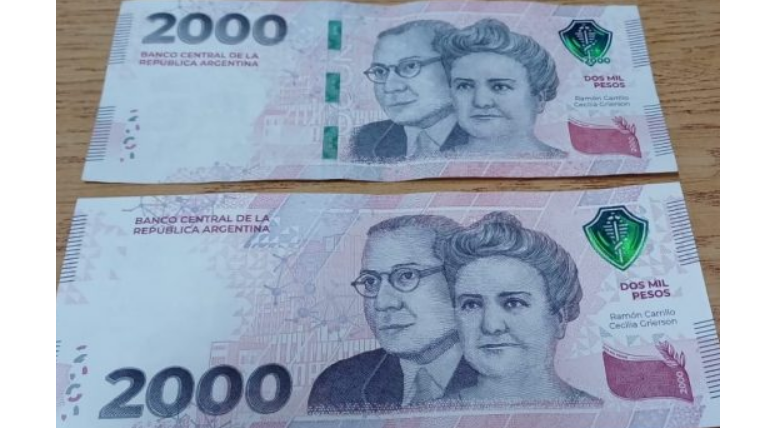 Para evitar confusiones proponen modificar el diseño del billete de $2.000 