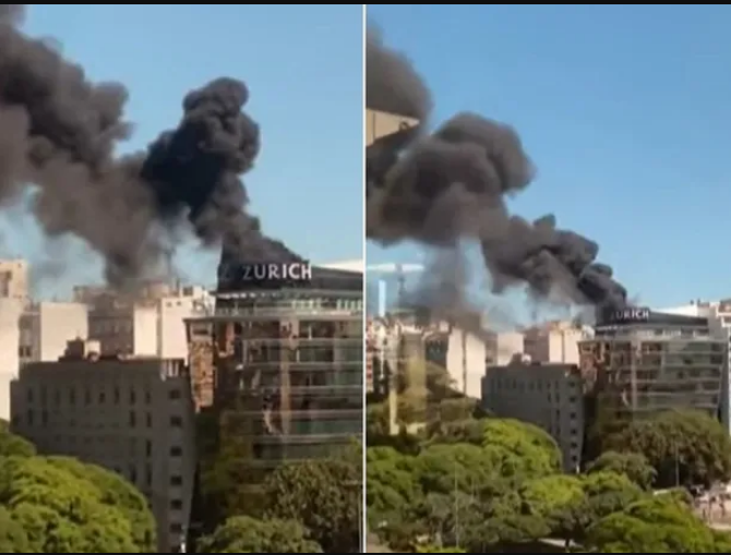 Un edificio de oficinas se incendio en Retiro 