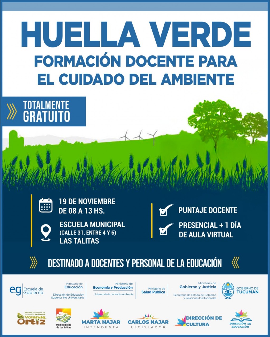 Docentes tucumanos se capacitarán en educación ambiental en la jornada “Huella Verde”