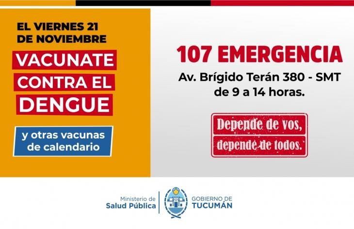 Vacunación contra Dengue en la Dirección de Emergencias 107