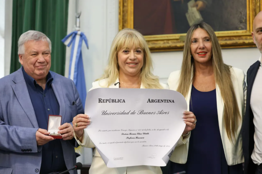 La intendenta Rossana Chahla fue distinguida con el título de Profesora Honoraria de la UBA