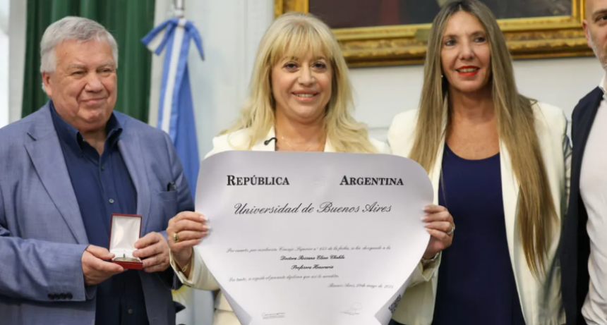 La intendenta Rossana Chahla fue distinguida con el título de Profesora Honoraria de la UBA