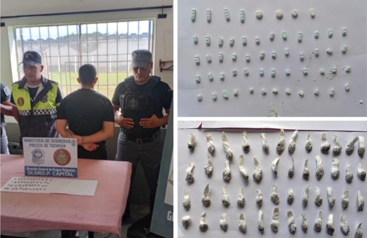 Incautan psicotrópicos a un detenido